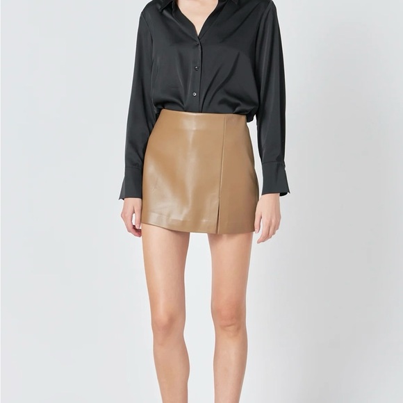 Endless Rose Leather Mini Skort - Picture 1 of 6